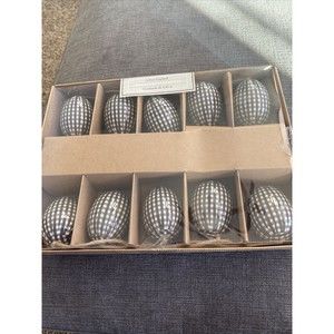 Well Dressed Home Buffalo Plaid Black White Check Easter Egg Garland 6ft
